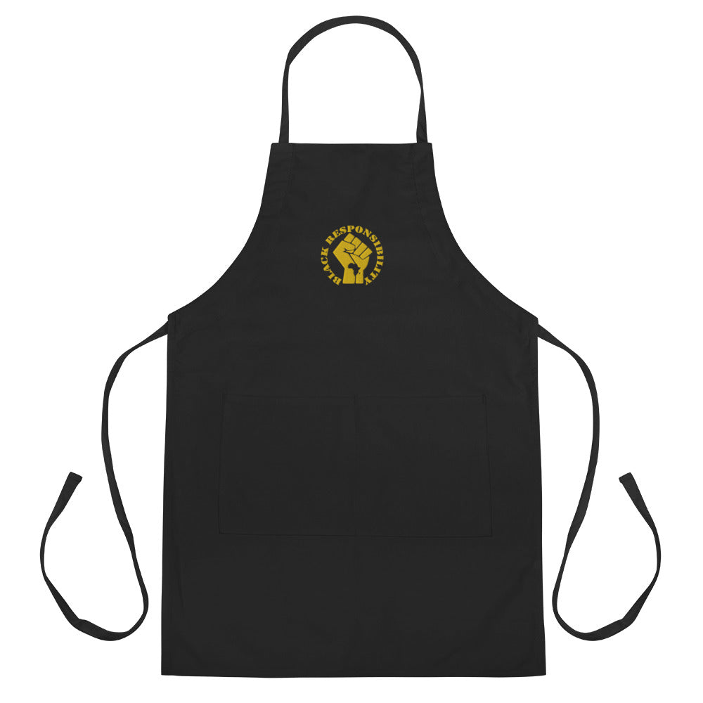 Black Responsibility Embroidered Apron