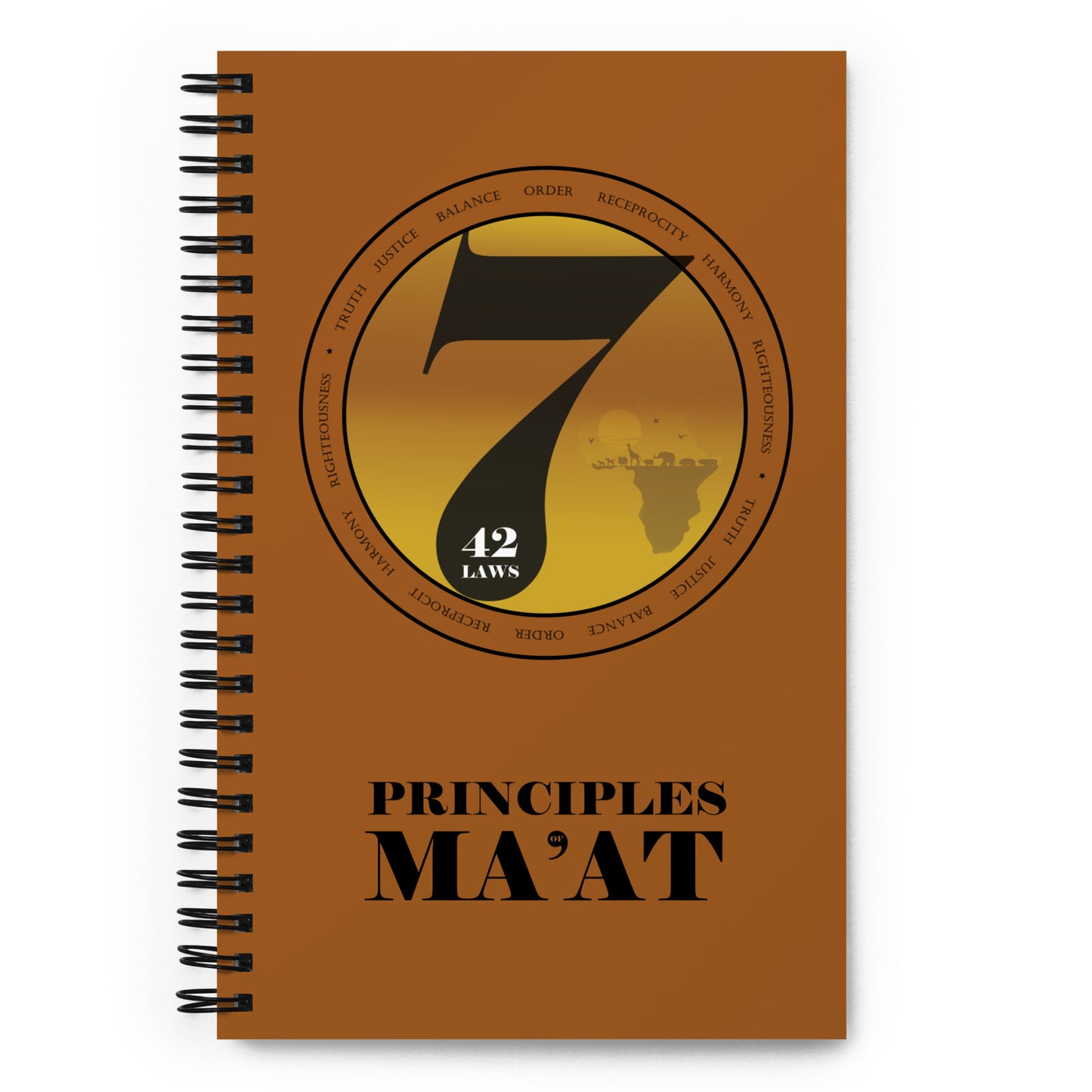 Principles of Ma'at Spiral Notebook (mahogany)