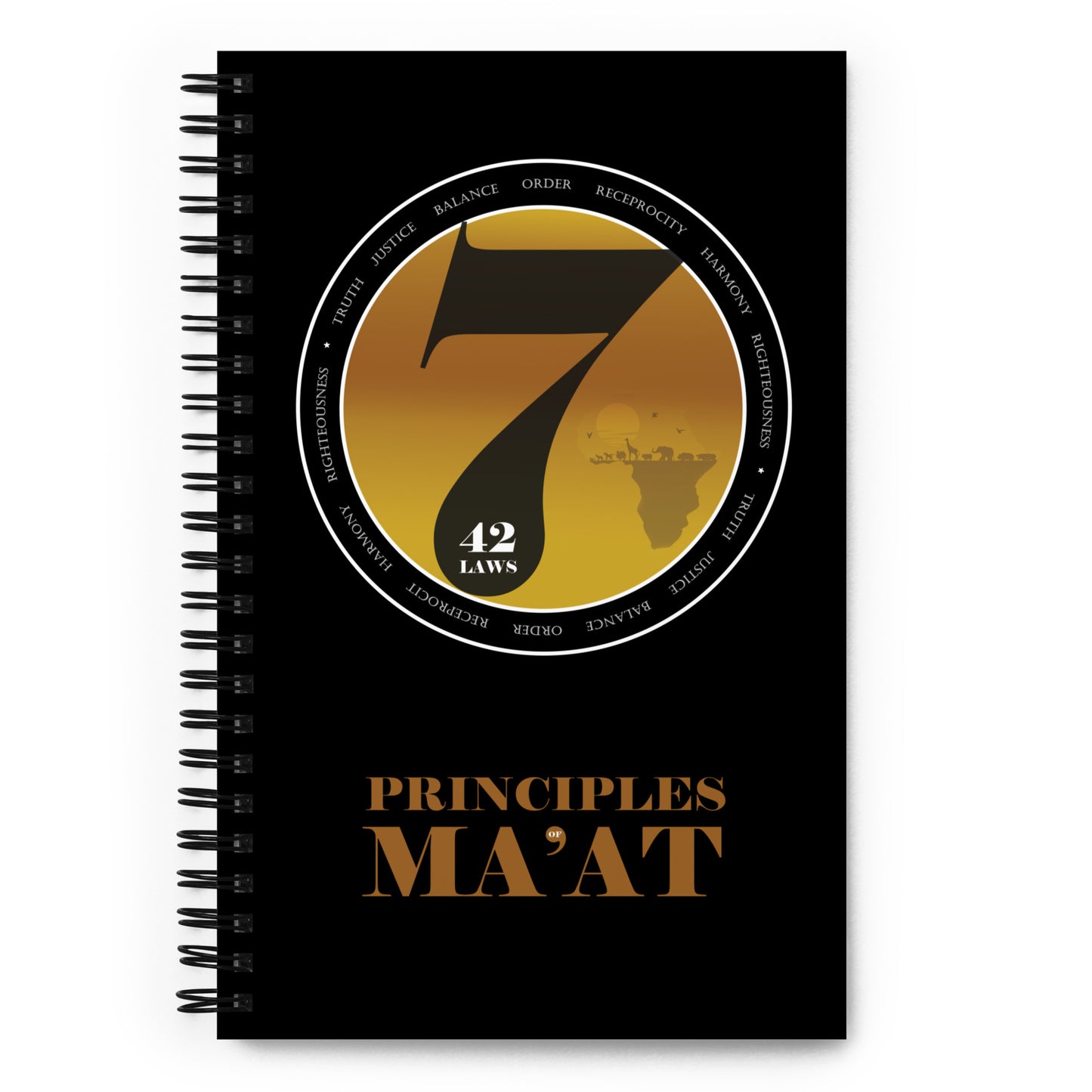 Ma'at of Principle Spiral Notebook (black)