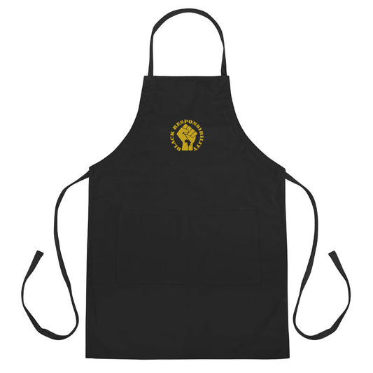 Black Responsibility Embroidered Apron