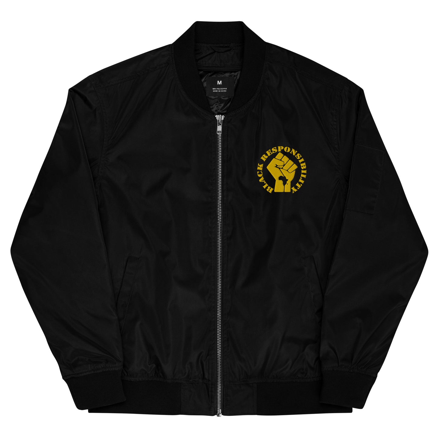 Black Responsibility Bomber Jacket