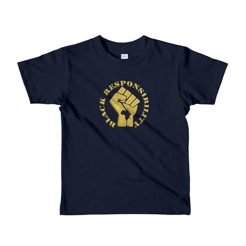 Toddler Black Responsibility Tee (Metallic Gold)