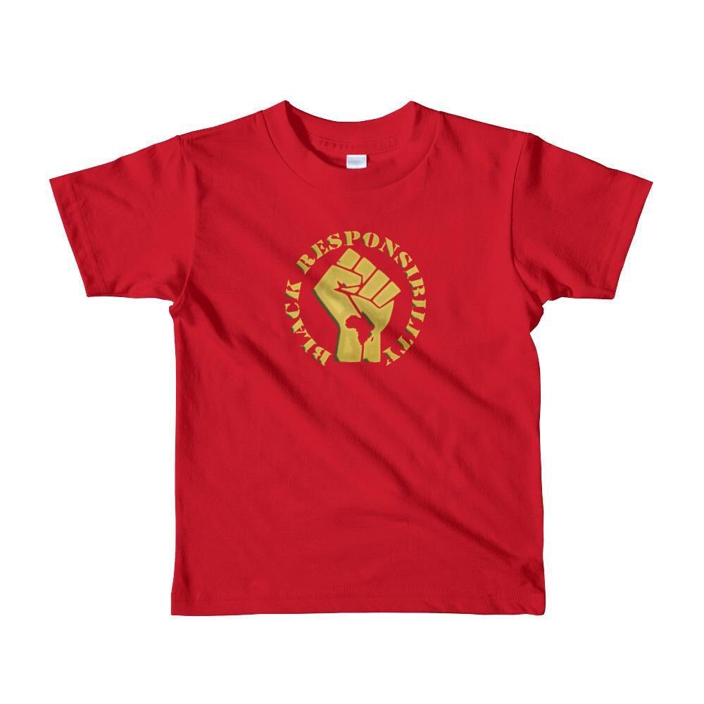 Toddler Black Responsibility Tee (Metallic Gold)