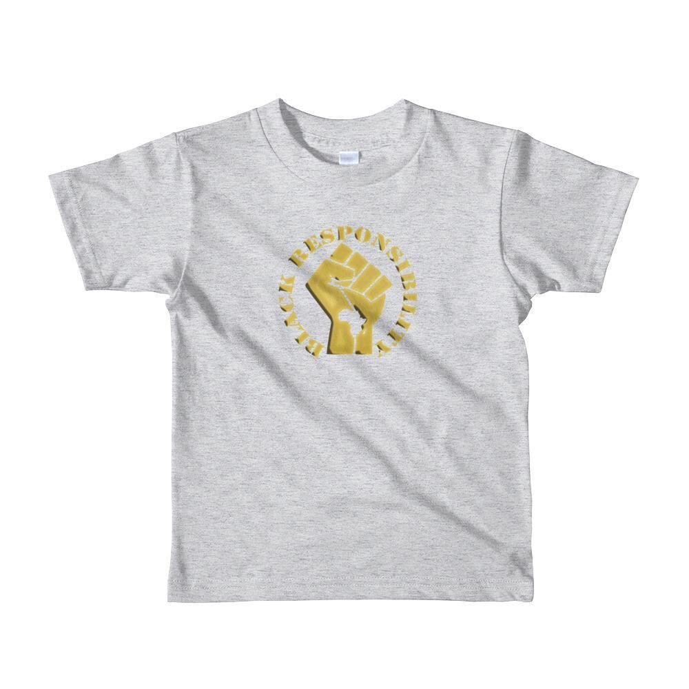 Toddler Black Responsibility Tee (Metallic Gold)